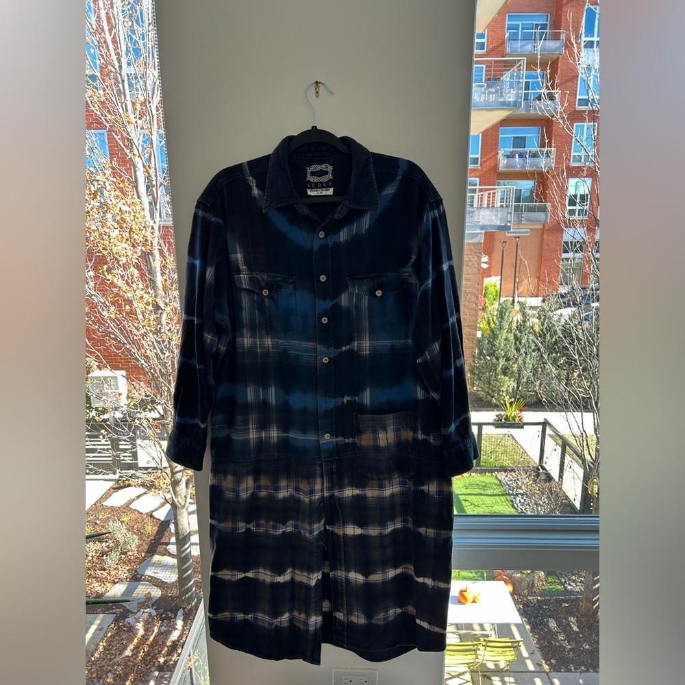 Opening ceremony long plaid shirt jacket